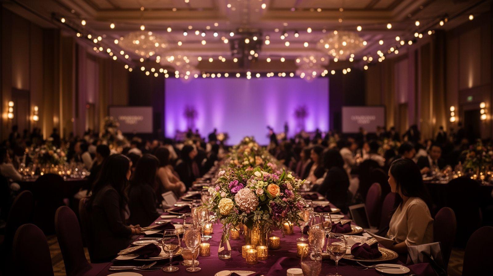 Elegant gala dinner produced by Verve Events in a Kuala Lumpur ballroom